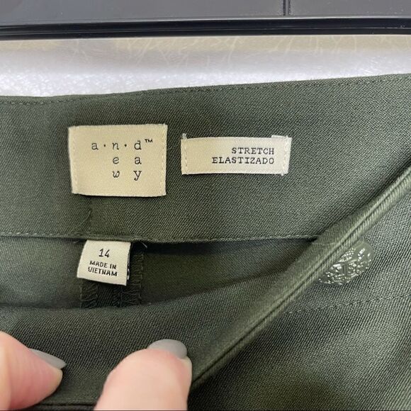A new day Target High Rise Ankle Stretch Pants Army Green 12 - Picture 2 of 7